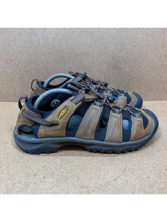 Keen Mens Targhee lll Waterproof Hiking Sandals Size 10 Brown/Black Leather main image 2